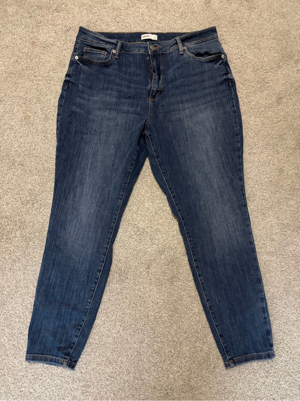 Sonoma Goods For Life Womens Skinny Jeans Size 16 Medium Wash Stretch Denim